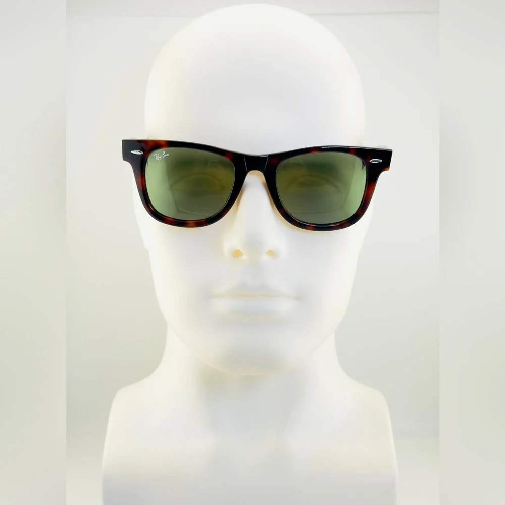 Ray-Ban Sunglasses RB2140 Original Wayfarer Tortoise Frame Green Lenses 50mm